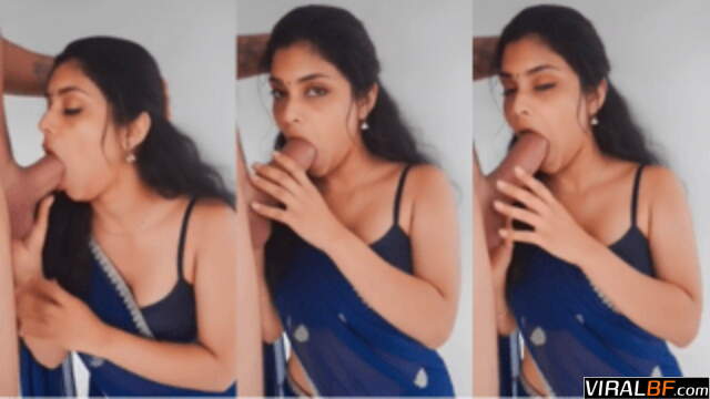 AI fantasy gorgeous Indian woman in saree gives deep throat blowjob