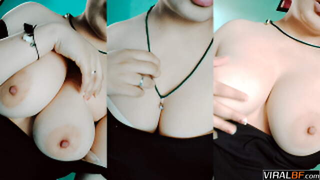 Punjabi girl strips to show her big milky boobies